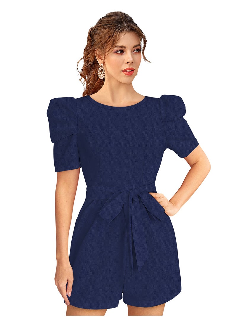 PUFF SLEEVE BELTED ROMPER SET  - Image 2