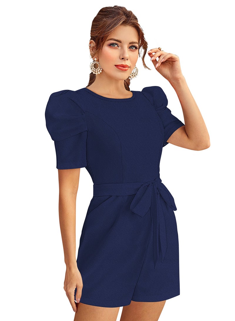 PUFF SLEEVE BELTED ROMPER SET  - Image 3