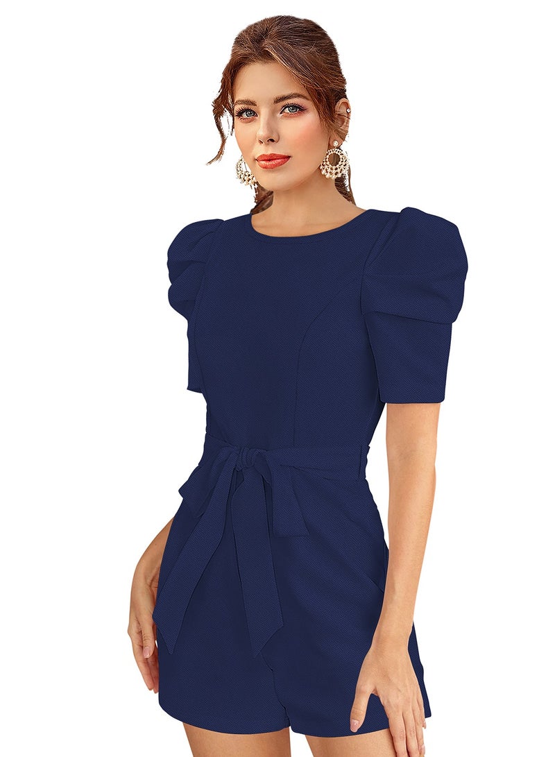 PUFF SLEEVE BELTED ROMPER SET  - Image 4