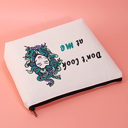 JXGZSO Funny Snake Women Cosmetic Bag Greek Makeup Zipper Pouch Snake Hair Lady Travel Bag Greek Mythology Gift - Image 4