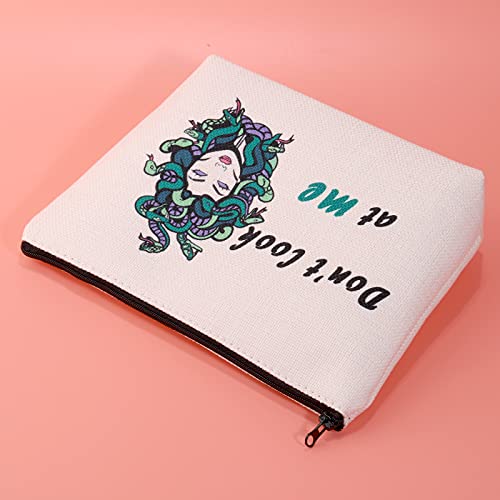 JXGZSO Funny Snake Women Cosmetic Bag Greek Makeup Zipper Pouch Snake Hair Lady Travel Bag Greek Mythology Gift - Image 5