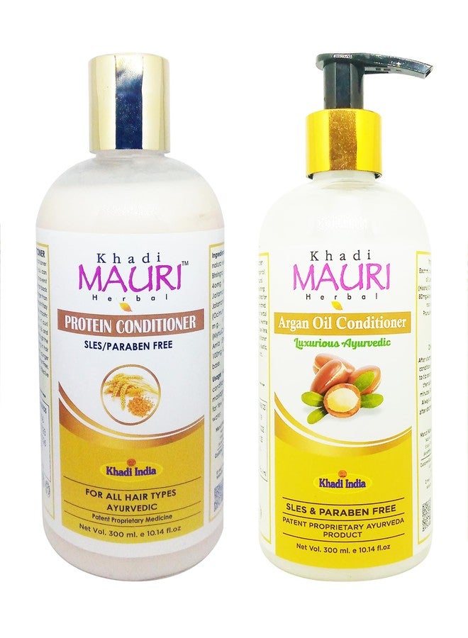 Khadi Mauri Argan Oil & Protein Hair Conditioner - Pack Of 2 (600 ml) - Image 1