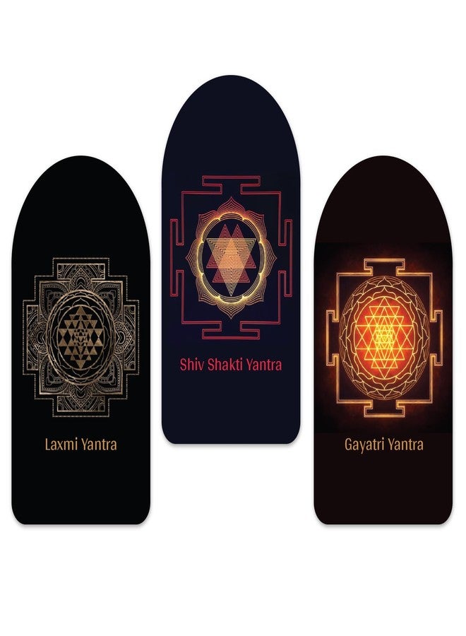 Kaameri Bazaar Shiv Sakti, Laxmi, Gayatri Yantra Wall Art for Living Room, Pooja or Temple Room, Home, Set of 3 Pieces - Image 1