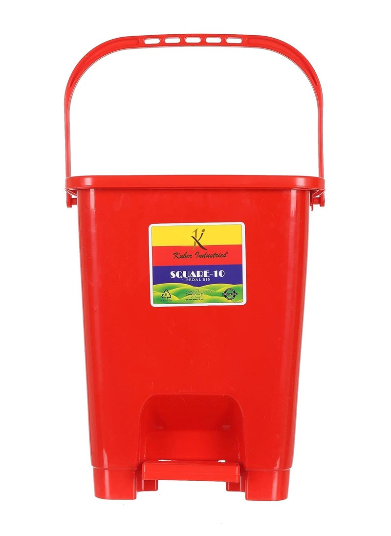Kuber Industries Kuber Industries Premium Plastic Pedal Dustbin 10 Ltr Red Yellow BluePack of 3  - Image 4