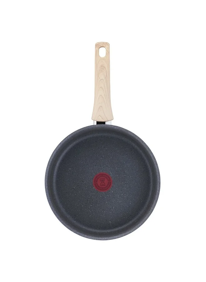 Tefal Natural Force Sauté Pan 24 cm Easy Cleaning Mineralia+ NonStick Coating Natural Minerals ThermoSignal Heat indicator Healthy Cooking Safe Cookware Made in France Induction Pan Glass Lid G2663232