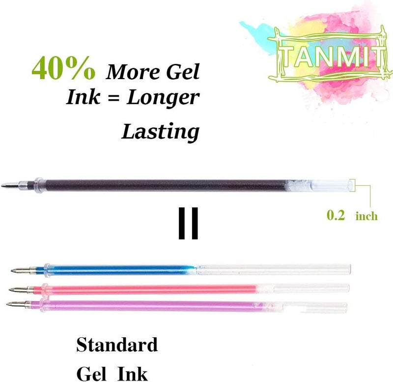TANMIT Gel Pens, 33 Color Gel Pen Fine Point Colored Pen Set with 40% More Ink for Adult Coloring Books, Drawing, Doodling, Scrapbooks Journaling - Image 3