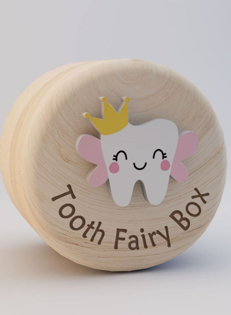KASTWAVE Cute Carved Wooden Box, Kids Tooth Storage, Tooth Fairy Box for Boys and Girls Wooden Baby Teeth Fairy Holder, Stores Lost Teeth for Kids for Lost Teeth Baby Shower Birthday Gift - Image 2