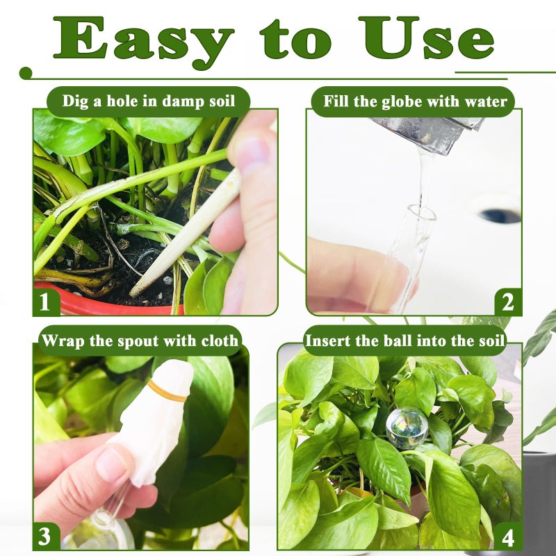 Pynqdfu 8 Pcs Plant Watering Globes,Glass Rainbow Gradient Plant Watering Globes,Self Watering Planter Insert,Automatic Plant Watering Devices for Indoor Outdoor,Flowerpot,Hanging Plants,Home Garden - Image 3
