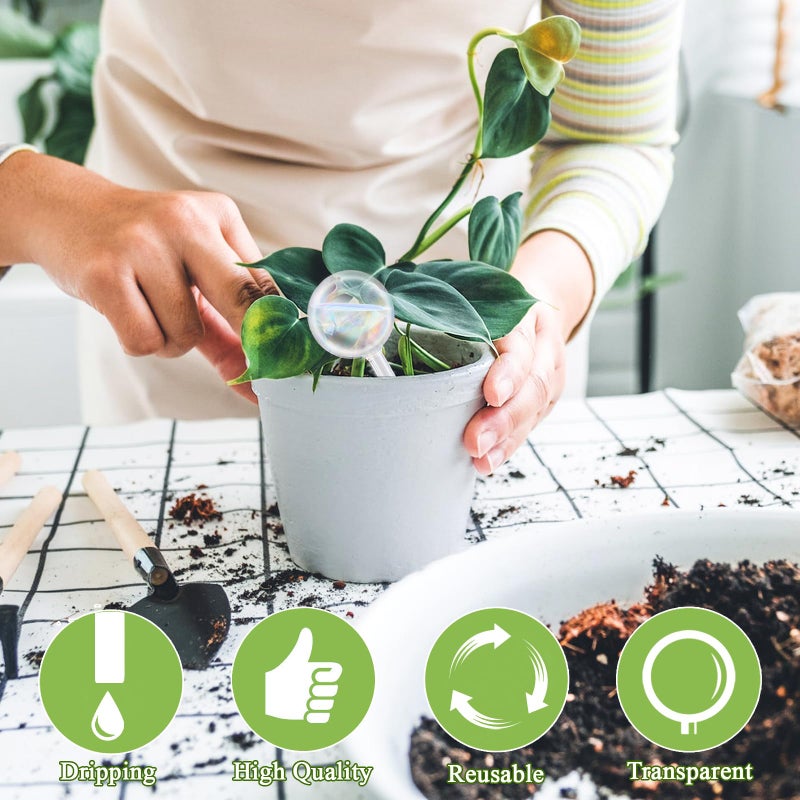 Pynqdfu 8 Pcs Plant Watering Globes,Glass Rainbow Gradient Plant Watering Globes,Self Watering Planter Insert,Automatic Plant Watering Devices for Indoor Outdoor,Flowerpot,Hanging Plants,Home Garden - Image 5
