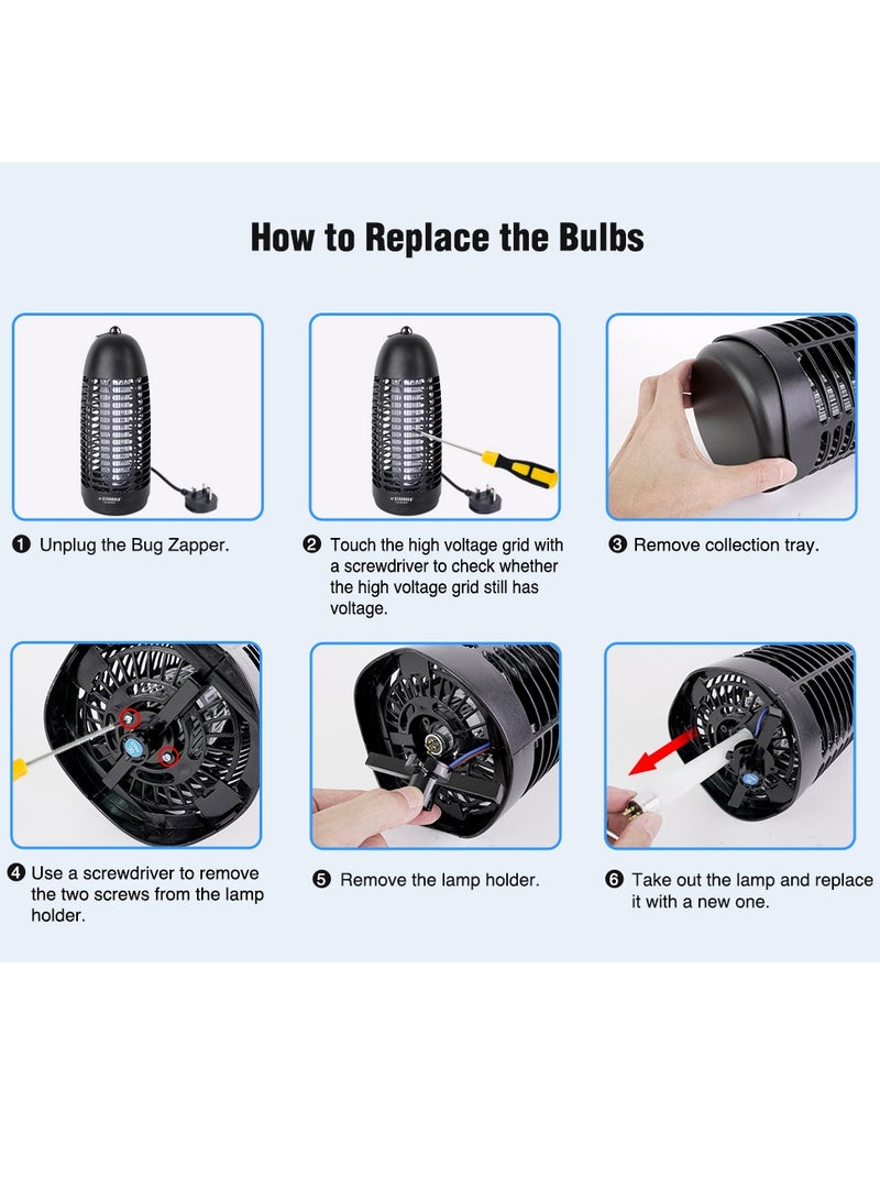 Stargold Insects Killer UV Light Mosquito Killer 6W Non-Toxic For Restaurant, Office, Kitchen, Bedroom-Black - Image 4