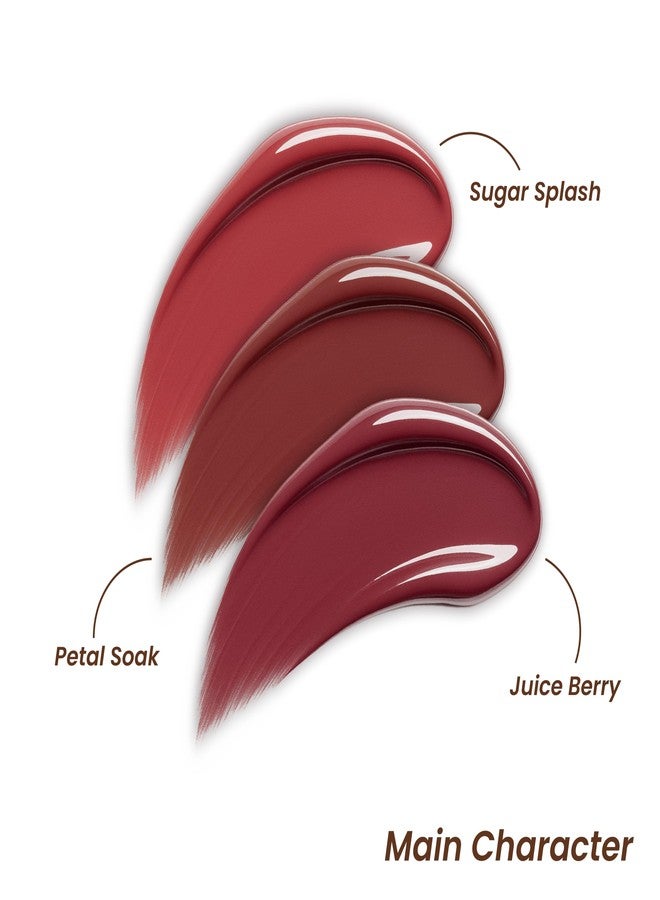 LAMIOR Hydrating Lip Gloss Stain - Combo of 3 | 2-in-1 Ultra Glossy Shine & Long-Lasting Lip Tint | Peptide & Superfood Infused | Non-Sticky, Lightweight, High Pigment, Vegan & Cruelty Free - Image 2