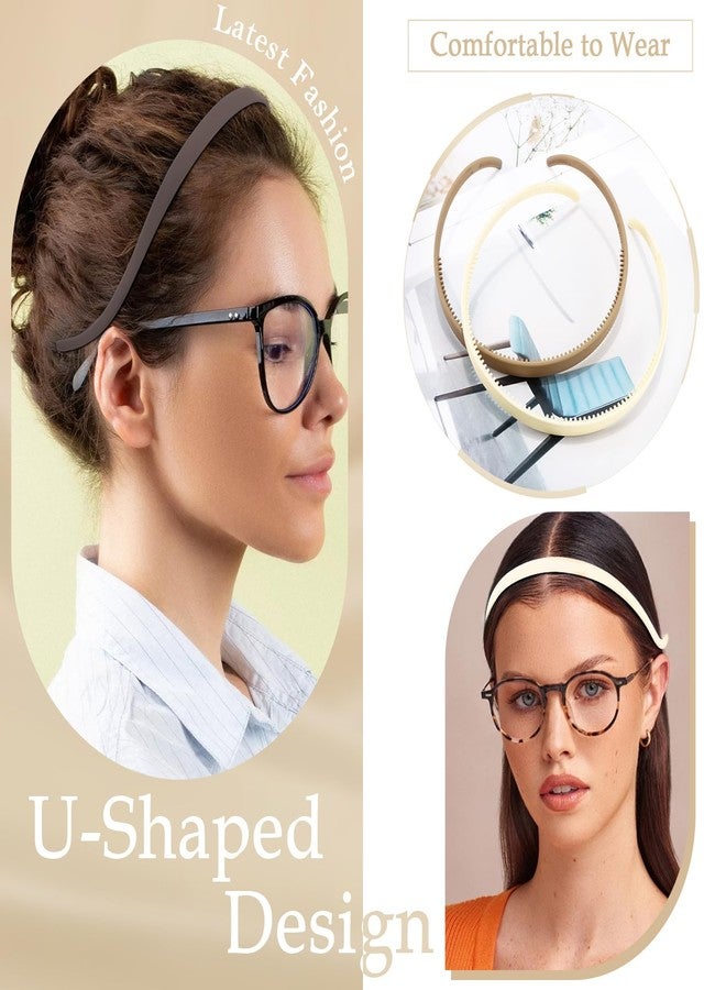 Hapdoo Sunglasses Headband for Women No Pressure Matte Non Slip Head Bands for Women’s Hair with Teeth, Comfortable Sun Glasses Headband 6PCS Thin Plastic Hairbands - Image 4