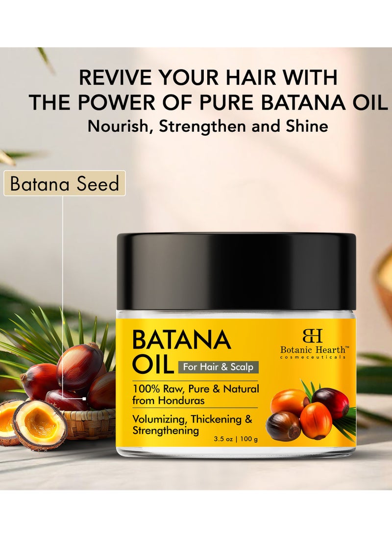 Botanic Hearth Botanic Hearth Batana Oil for Hair Growth | Batana Butter 100gm |Natural, Unrefined & Organic, Sourced from Honduras - Enhances Hair Thickness, Prevents Hair Loss, Repairs Damaged Hair for Men & Women  - Image 2