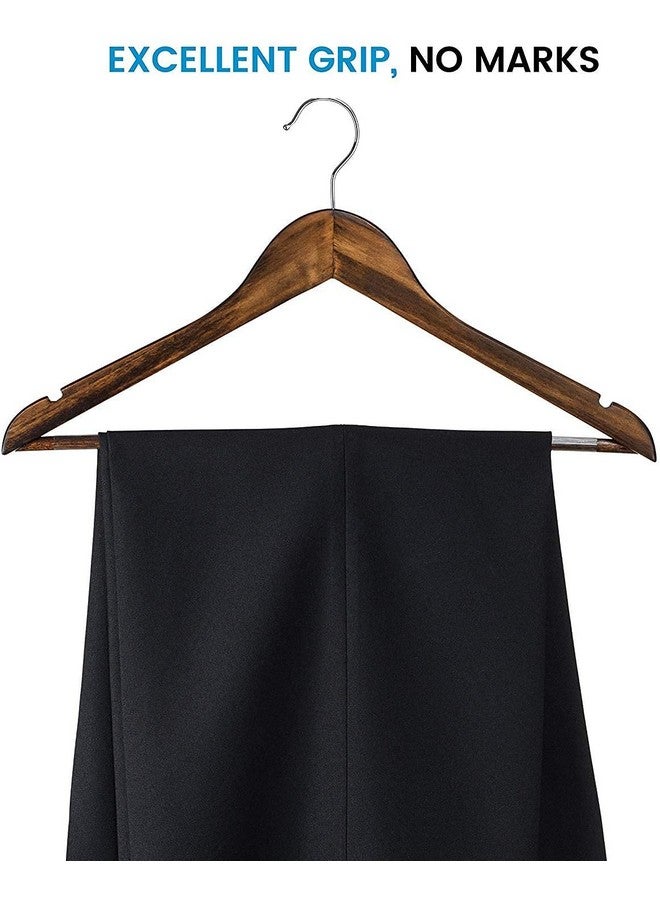 WHISKET - Premium Hangers for Wardrobe,Slim Coat Hanger - Suit Hangers with 360-Degree Rotatable Hook Wood Hangers with Shoulder Grooves -Smooth Finish Wood Hangers (Walnut) [Pack of 12] - Image 5