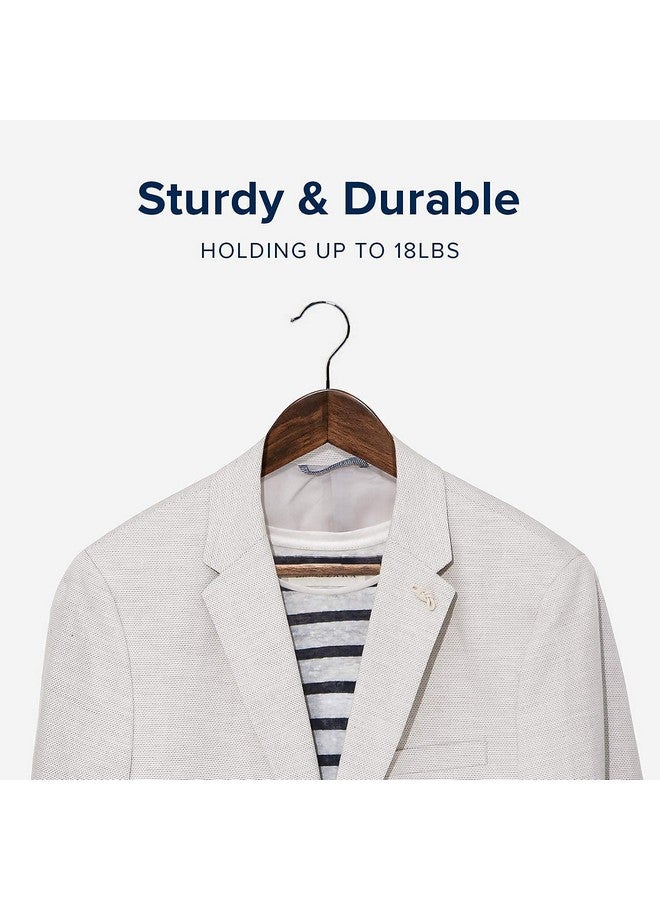 WHISKET - Premium Hangers for Wardrobe,Slim Coat Hanger - Suit Hangers with 360-Degree Rotatable Hook Wood Hangers with Shoulder Grooves -Smooth Finish Wood Hangers (Walnut) [Pack of 12] - Image 3