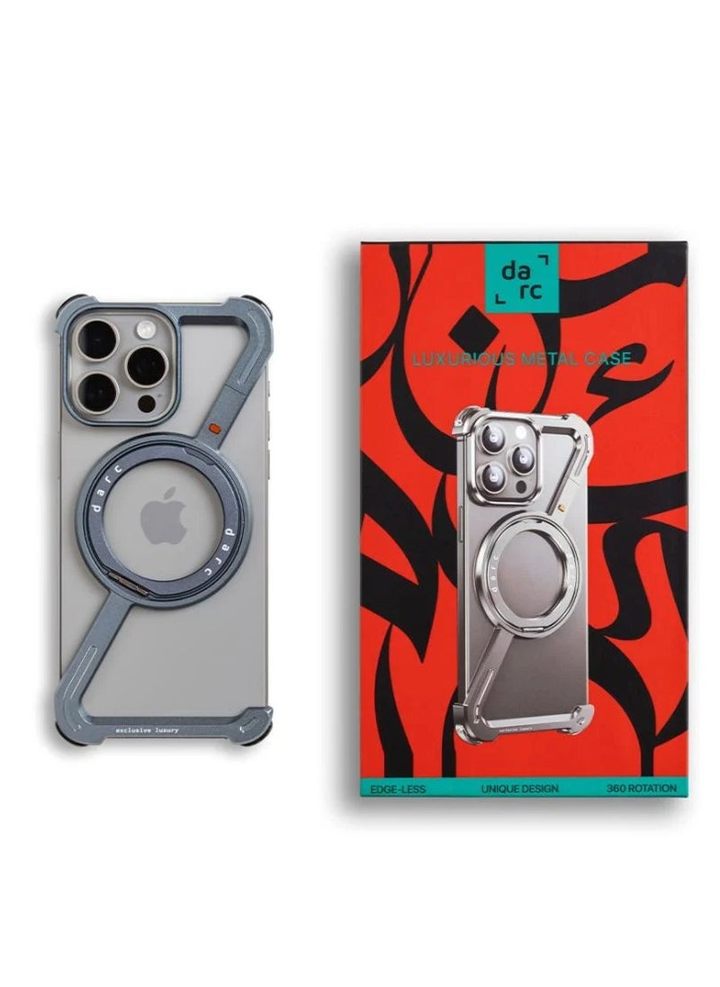 darc iPhone 15 Pro Z Case Reinforced and Sleek with MagSafe and Stand Blue Color  - Image 3