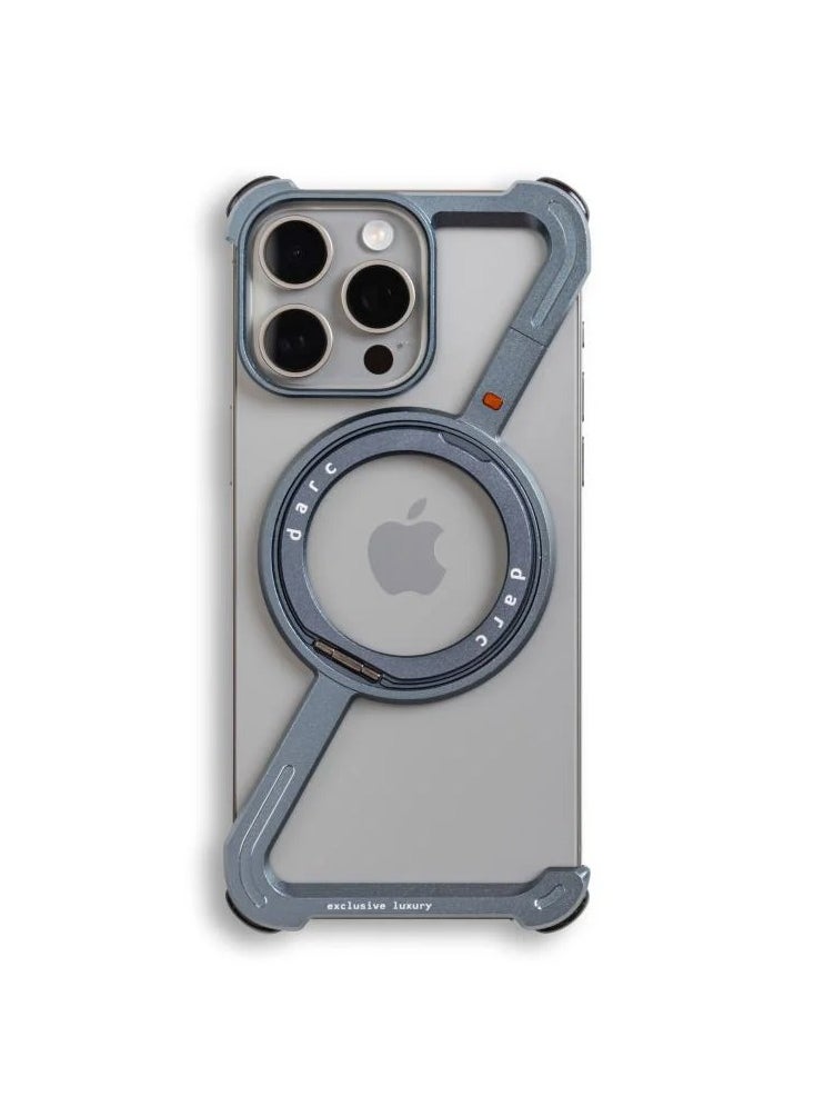 darc iPhone 15 Pro Z Case Reinforced and Sleek with MagSafe and Stand Blue Color  - Image 1