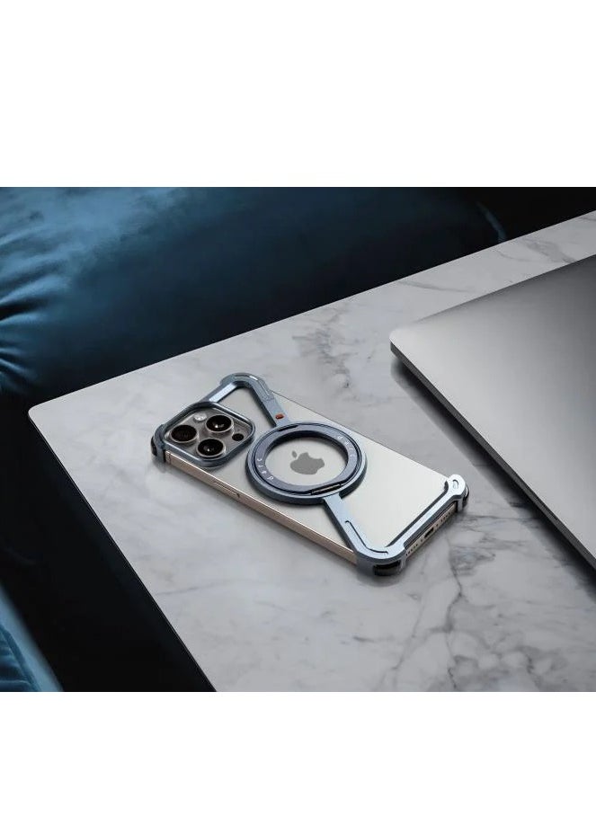 darc iPhone 15 Pro Z Case Reinforced and Sleek with MagSafe and Stand Blue Color  - Image 2