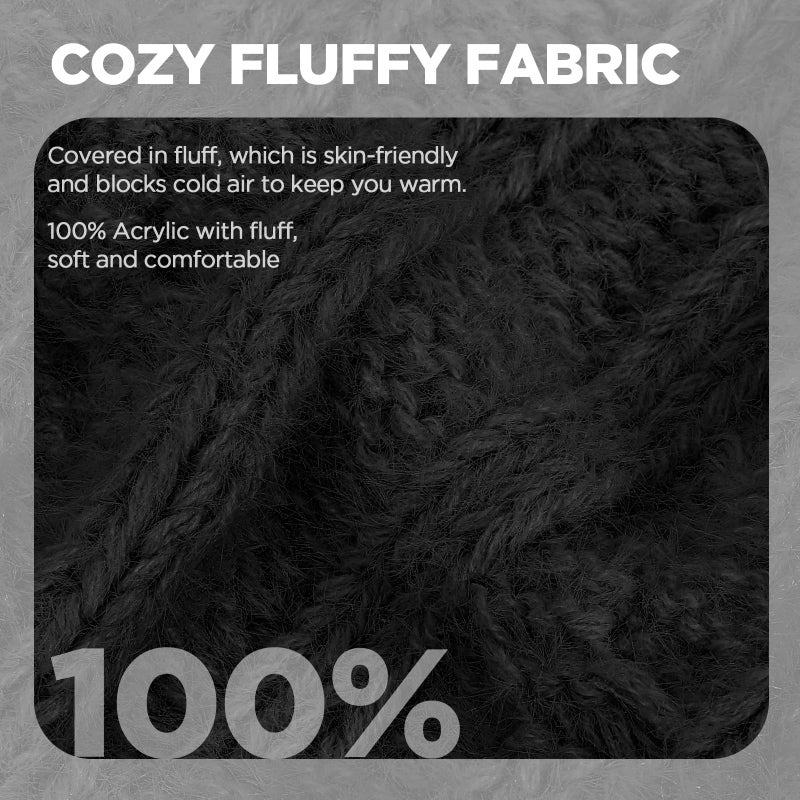 Goocoz Womens Beanie Hat Infinity Scarf Touchscreen Gloves Fleece Headband 4 in 1 Winter Clothes Set Gifts for Women Black - Image 5
