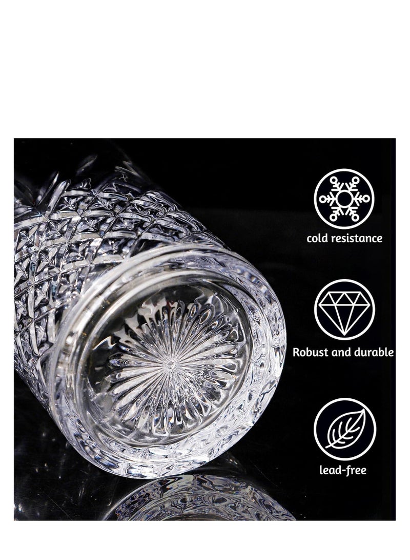 Crystal pot, glass cup, very suitable for mixing old-fashioned thick-bottomed coffee water cup, suitable for coffee and various beverages (A) 