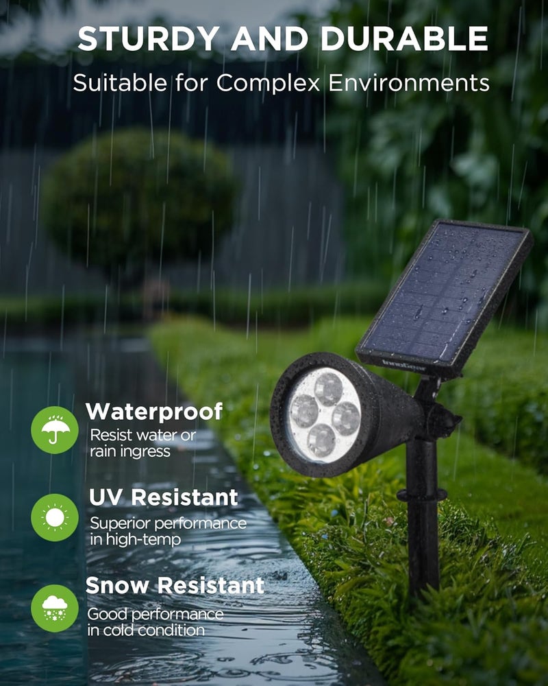 InnoGear Solar Lights Outdoor Waterproof Solar Garden Light for Outside Yard Landscape Lighting Pathway Spot Lights Spotlight Wall Light Auto On/Off, Warm White - Image 4