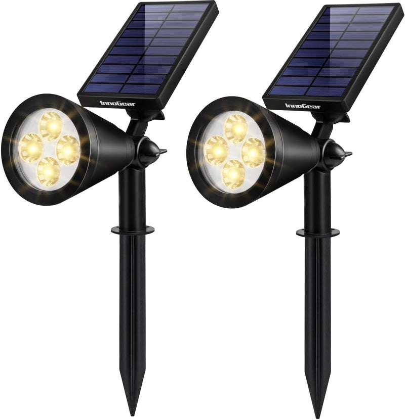 InnoGear Solar Lights Outdoor Waterproof Solar Garden Light for Outside Yard Landscape Lighting Pathway Spot Lights Spotlight Wall Light Auto On/Off, Warm White - Image 1