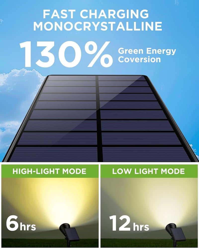InnoGear Solar Lights Outdoor Waterproof Solar Garden Light for Outside Yard Landscape Lighting Pathway Spot Lights Spotlight Wall Light Auto On/Off, Warm White - Image 2