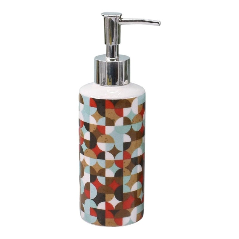Kookee Ceramic Soap Dispenser - Elegant Refillable Pump Bottle for Bathroom & Kitchen | Stylish Design for Hand Soap, Lotion & More, (Set of 1), Multi (07693-SD) - Image 1