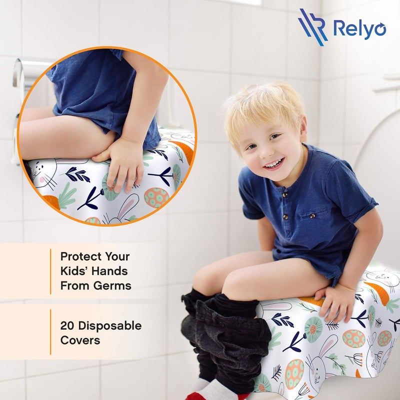 Relyo Disposable Toilet Seat Cover for Travel – 20 Pack with Covers Wrapped in Sets of 2, Non-Flushable Liners, Fits Most Seats – Kids, Toddlers, Adults - Image 4
