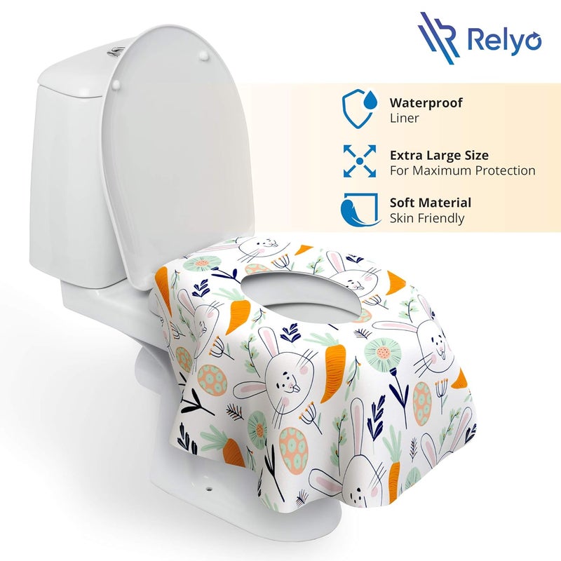 Relyo Disposable Toilet Seat Cover for Travel – 20 Pack with Covers Wrapped in Sets of 2, Non-Flushable Liners, Fits Most Seats – Kids, Toddlers, Adults - Image 2