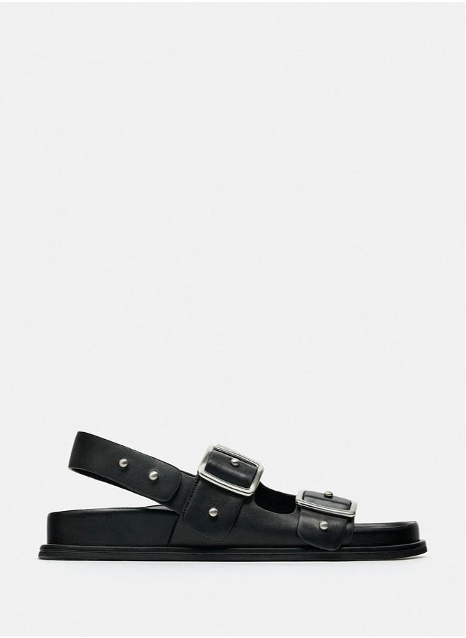 Zara - Studded leather sandals - Image 1