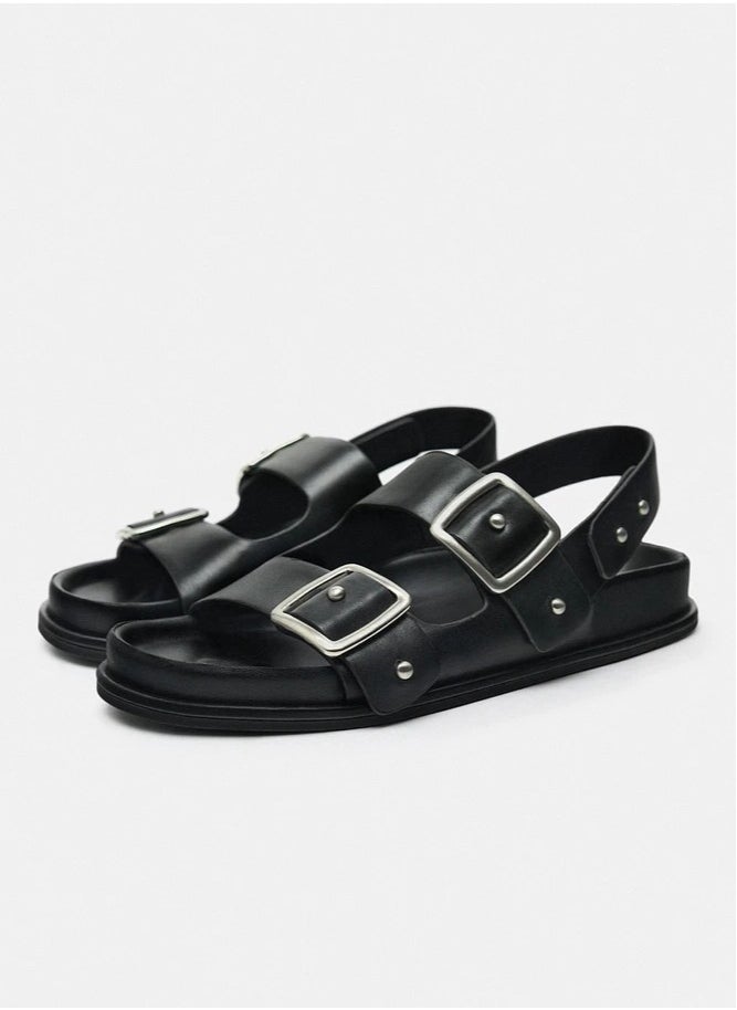 Zara - Studded leather sandals - Image 1