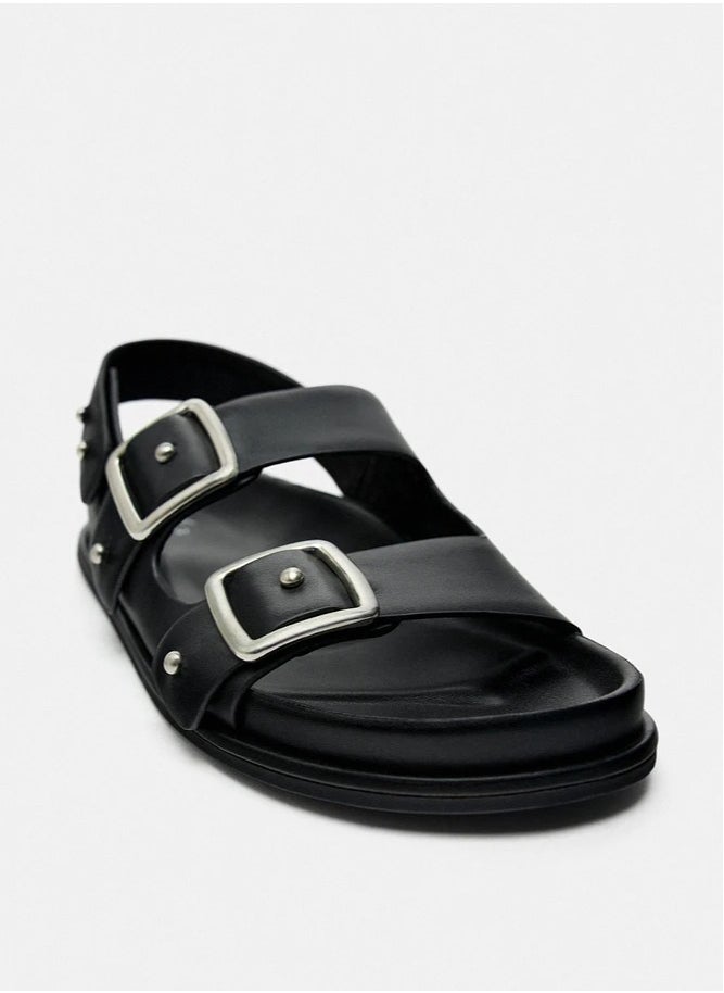 Zara - Studded leather sandals - Image 1