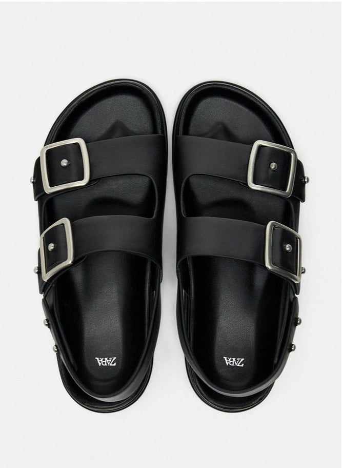 Zara - Studded leather sandals - Image 1