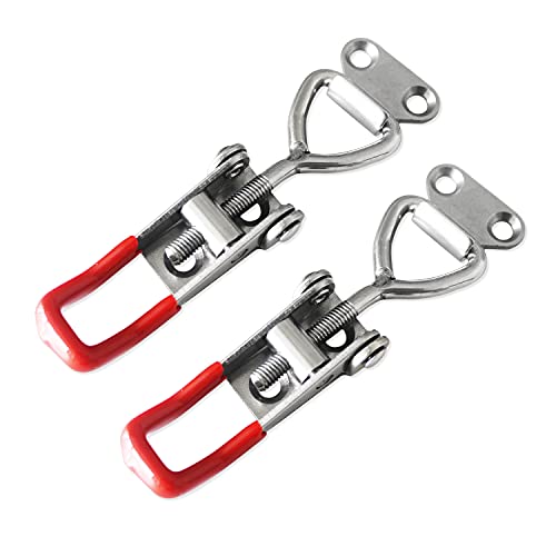 CUKAYO 2pcs Toggle Latch Clamp 4001, Adjustable 304 Stainless Steel Pull Hasp Latches, Quick Release Hand Tool Toggle Clamp for Smoker Lid Jig,Case Trunk,Door,220Lbs Holding Capacity - Image 1