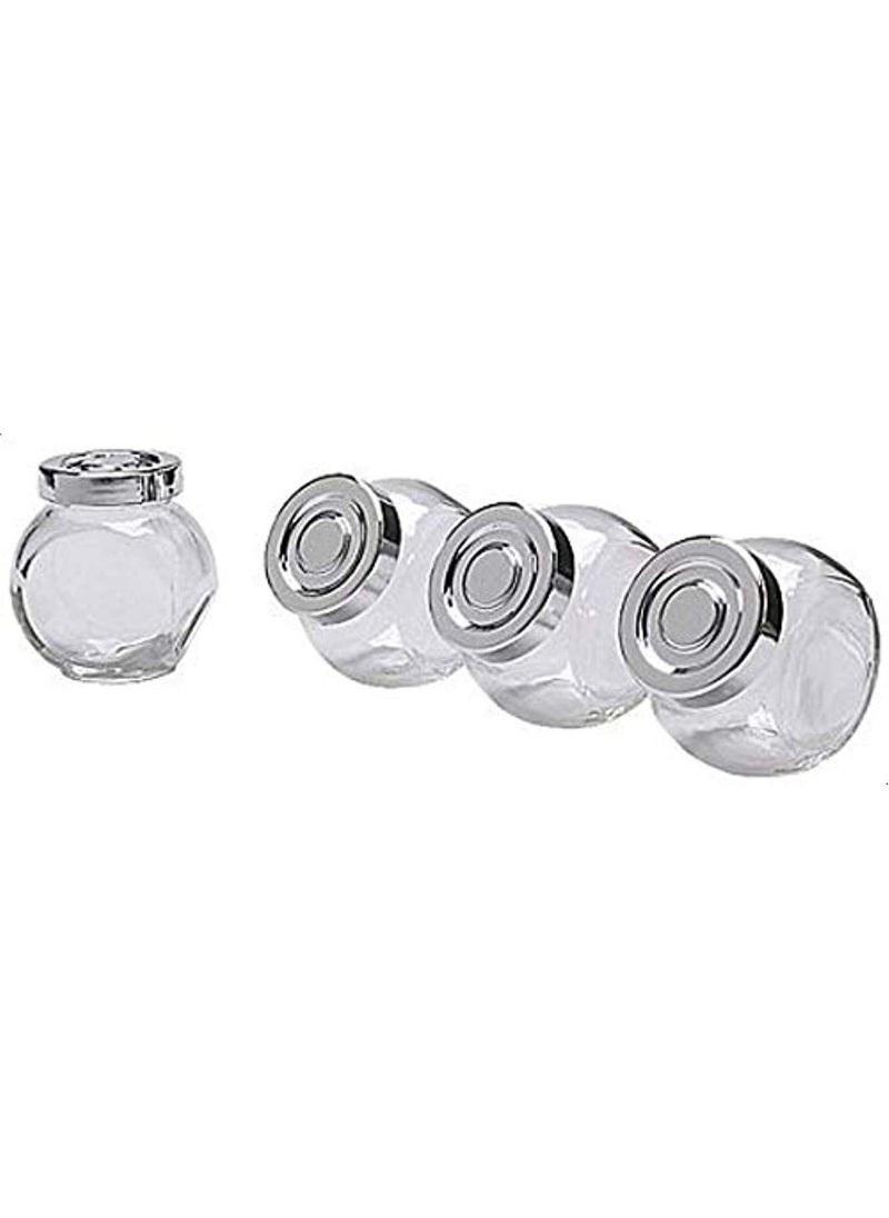 Generic 4 Piece Glass Spice Jars for Kitchen with Airtight Lid - 4 Piece Spice and Seasoning Set - Glass Spice Jar Set - Tall Glass Storage Container Set for Spices and Pulses - Transparent Airtight Spice Jars for Kitchen, Sugar, Coffee - 4 Pieces Topless Jars and Salt for Kitchen Food Storage, Tea, Coffee, Sugar, and Salt  - Image 4
