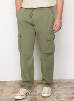 trendyol Light Khaki Unisex Regular Fit Elastic Waistband Cargo Pocket Trousers TMNSS24PL00003  - Image 2