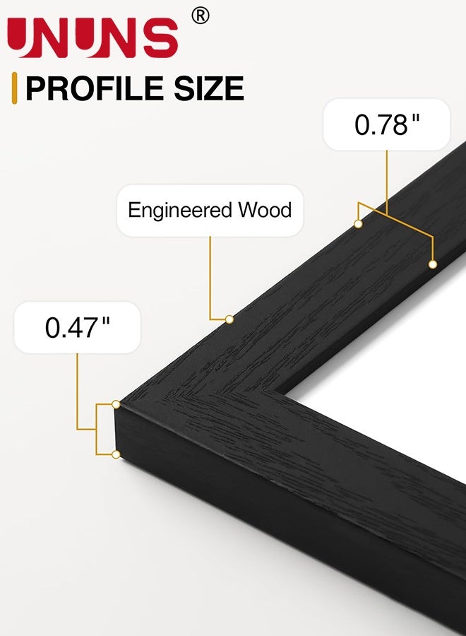 UNUNS Photo Frame Set,10Pcs Picture Frame Collage Wall Decor, Gallery Wall Frame Set with Cardstock for Wall,Living Room,Dedroom,Multiple Sizes,2pcs 8x10inch,4pcs 5x7inch,4pcs 4x6inch,Black - Image 3