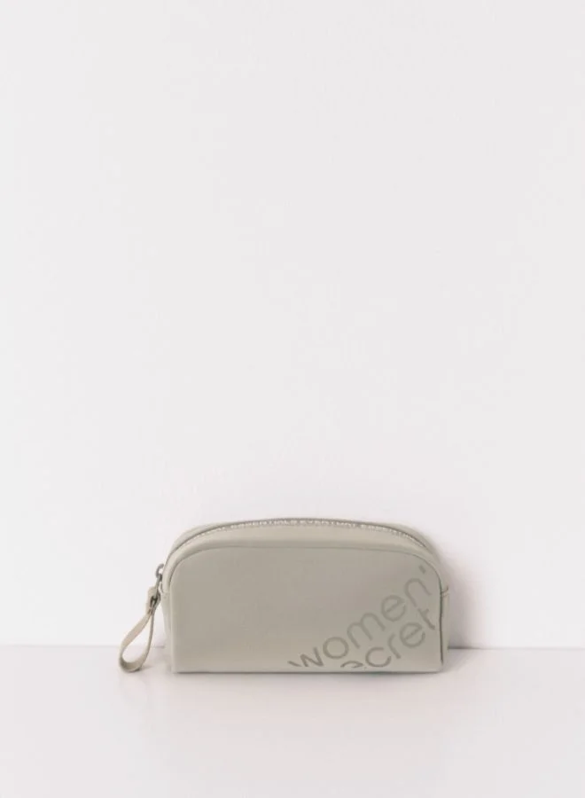 women'secret Small Metallic Khaki Rubber Vanity Case