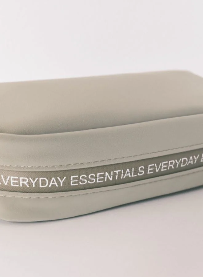 women'secret Small Metallic Khaki Rubber Vanity Case