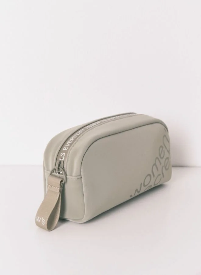 women'secret Small Metallic Khaki Rubber Vanity Case