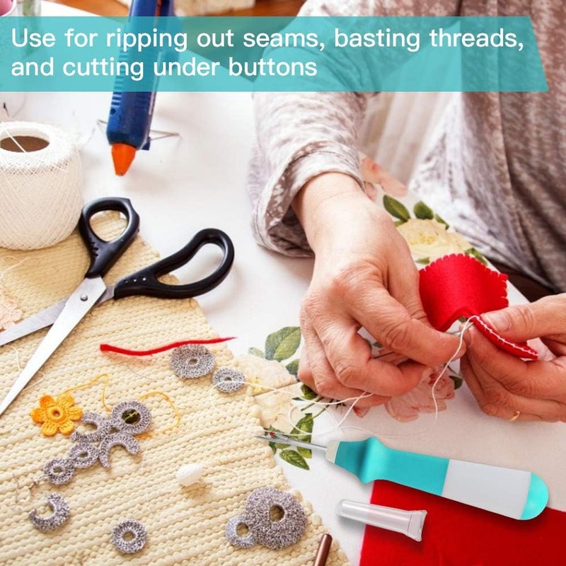 Lhedon Seam Ripper 3 PCS, Seam Rippers for Sewing, Ergonomic Grip, Colorful Large Thread Stitch Remover Tool Handy Stitch Rippers for Sewing Crafting Removing Hems and Seams，Christmas Gifts - Image 5