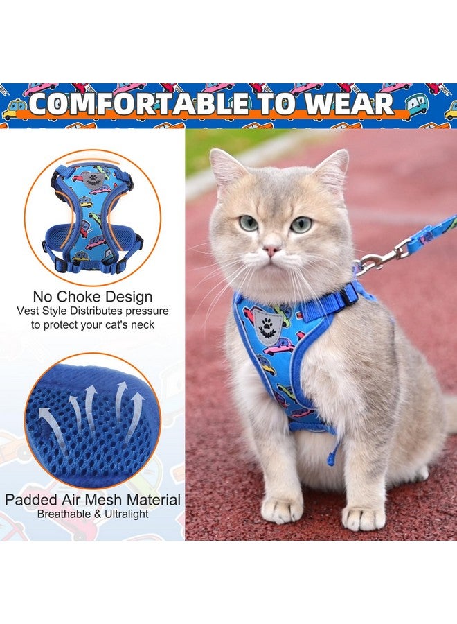 كولتيل مجموعة حزام ومقود للقطط من KOOLTAIL، مقاومة للهروب من أجل المشي والسفر الآمن، عاكسة ومريحة وسهلة التحكم، حزام قابل للتعديل للقطط الصغيرة والكبيرة للأولاد والبنات والقطط الصغيرة والمتوسطة والكبيرة والسيارة - Image 5