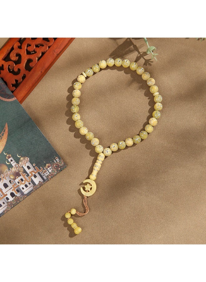 NIBEMINENT 33 Muslim Prayer Beads Light Yellow/12mm