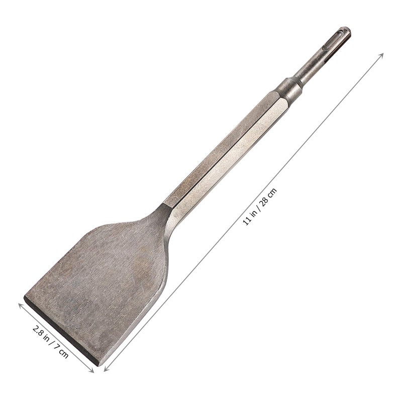 Angled Bent Tile Chisel 17x280x75mm For Hammer Drill Masonry Floor Scraper Brick Removal Tool Round Shank Wide Scaling Chisel For Tile And Concrete Walls - Image 3
