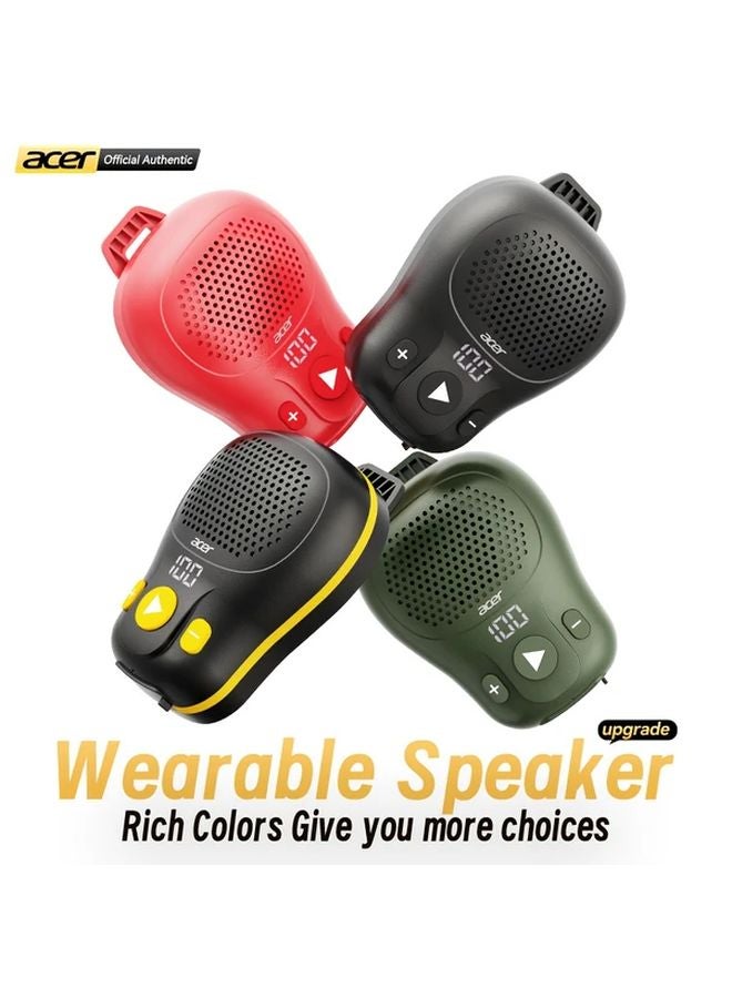 Green Portable Wireless Speaker IPX6 Waterproof Clip On 18 Hours Playtime USB Charging - Image 3