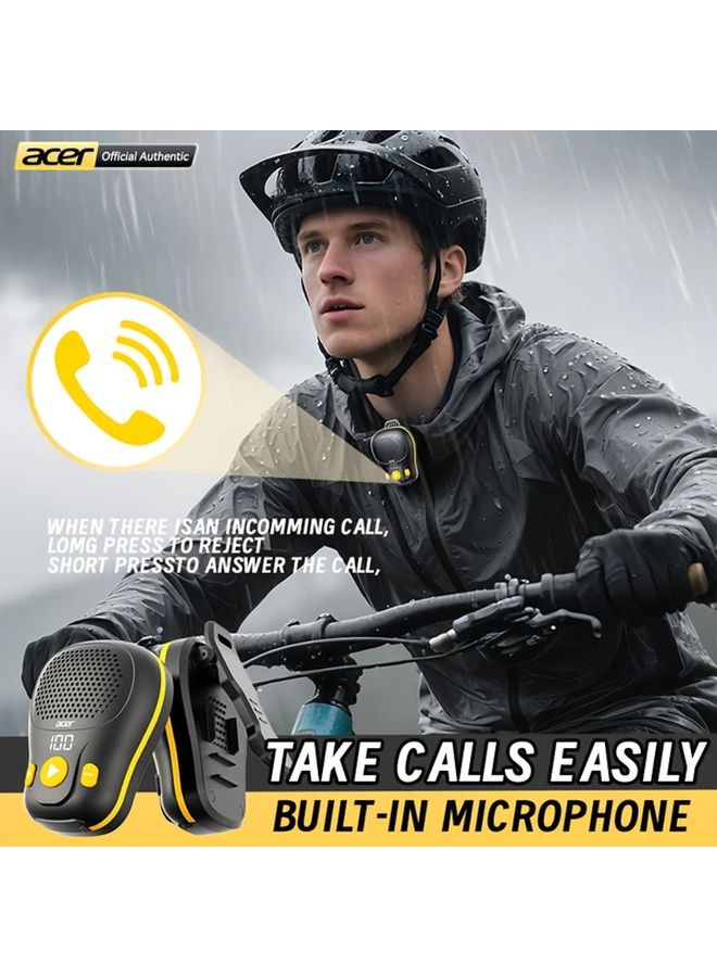 Green Portable Wireless Speaker IPX6 Waterproof Clip On 18 Hours Playtime USB Charging - Image 5