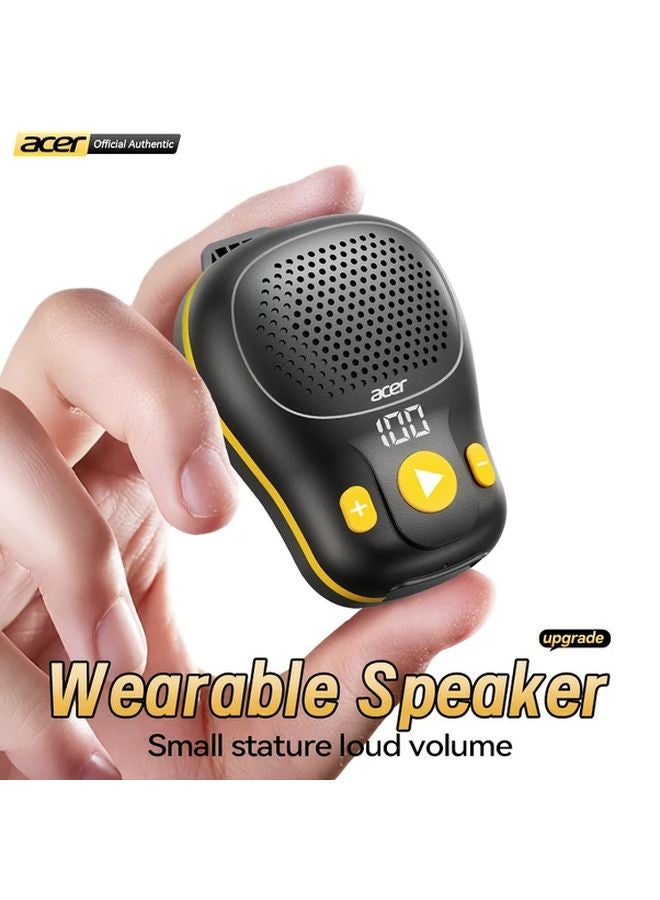 Green Portable Wireless Speaker IPX6 Waterproof Clip On 18 Hours Playtime USB Charging - Image 4