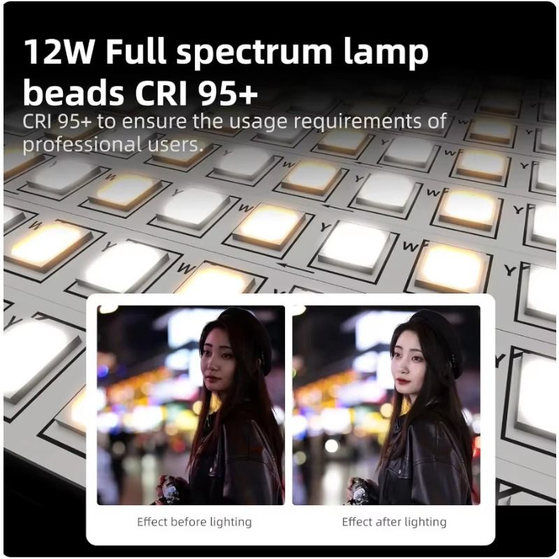 Inkee Gc12 Bi-Color Portable LED Video Light, 12W Inflatable Ball, 2700k-6500k, CRI 95+ Photography Lamp - Image 4