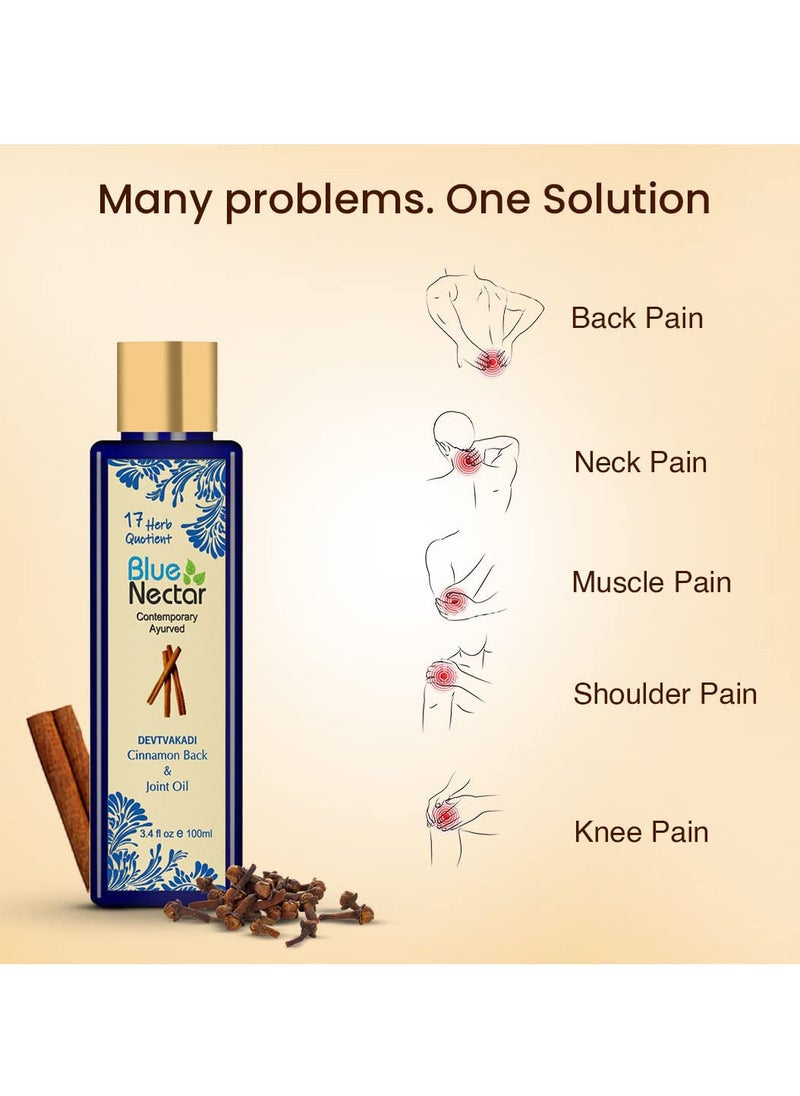 Blue Nectar Blue Nectar Ayurvedic Pain Relief oil for Body Back Knee Legs Shoulder and Muscle pain with Cinnamon and Clove 17 Herbs 200 Ml  - Image 2